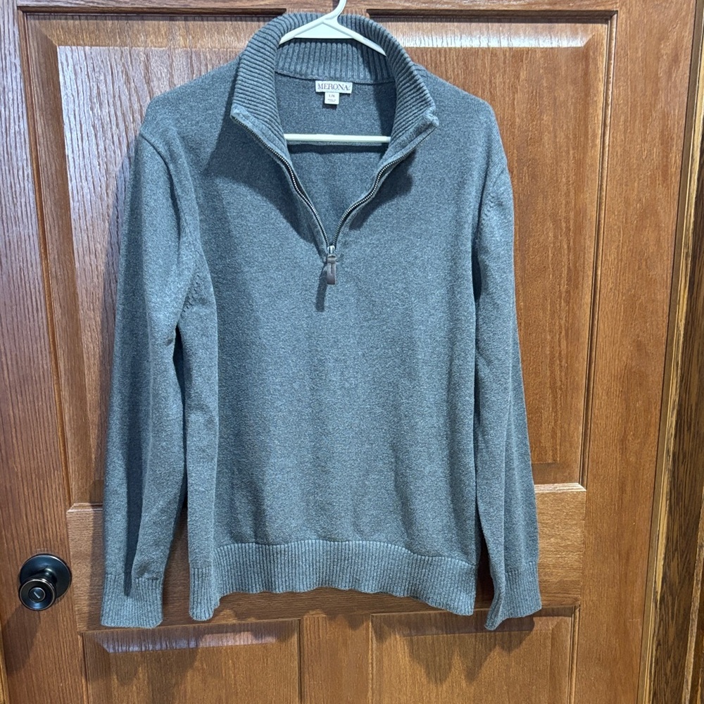 Merona Men's Gray Zip-Up Sweater